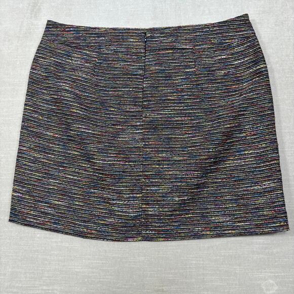 LOFT Rainbow Striped Skirt 14 Retro Mod Preppy Academia Multicolor Pocket Lined - Picture 2 of 8